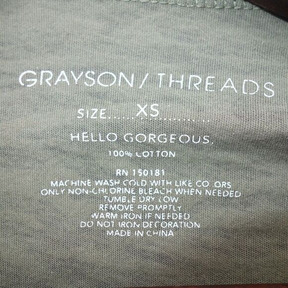 Grayson / Threads Wild Child Sweatshirt Olive Black Zebra  Print Women's XS - Picture 3 of 4